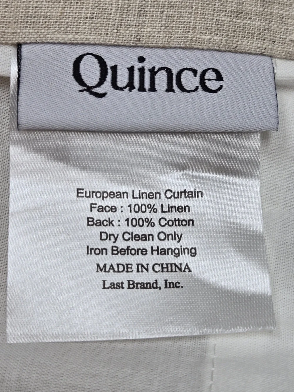 Quince includes 48x84